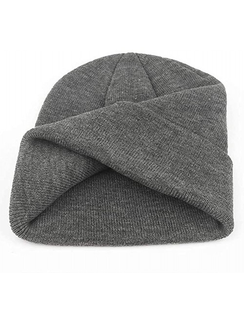 Skullies & Beanies Men's Warm Winter Hats Acrylic Knit Beanie Cap Daily Beanie Hat for Women Girls Boys - Deep Grey - C8192HN...