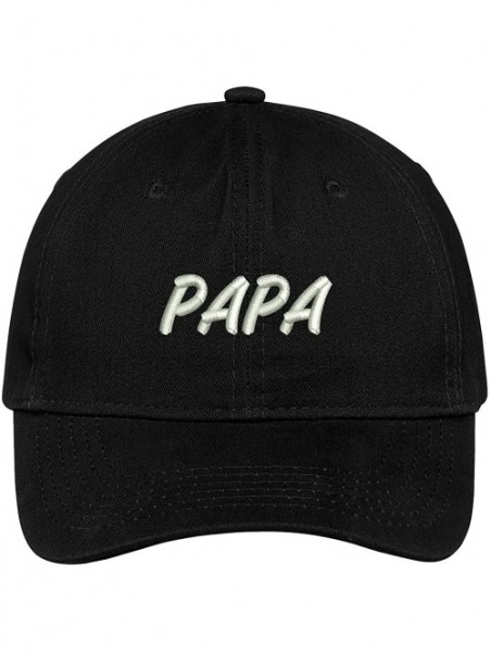 Baseball Caps Papa Embroidered Soft Crown 100% Brushed Cotton Cap - Black - CH17YTWTM6U $21.47