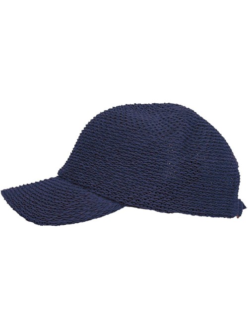 Baseball Caps Baseball Cap Summer Cool Paperstraw Cotton Mesh Ballcap for Men Women KR1960 - Navy - CL18T9AODKL $29.12