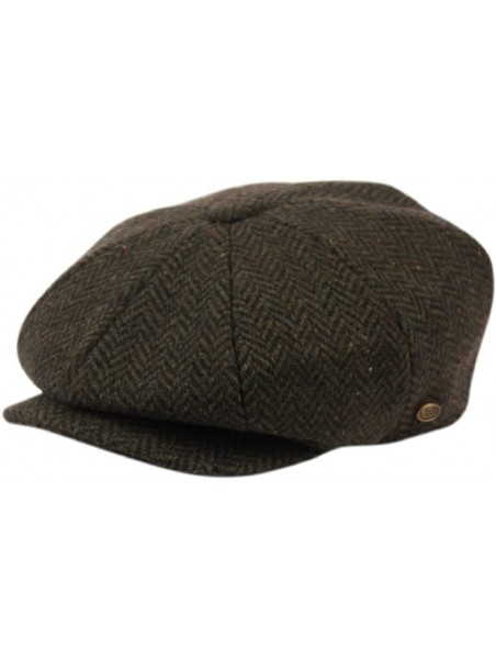 Newsboy Caps Men's Classic 8 Panel Wool Blend newsboy Snap Brim Collection Hat - 2746-olive - CV1862L2WDX $36.06