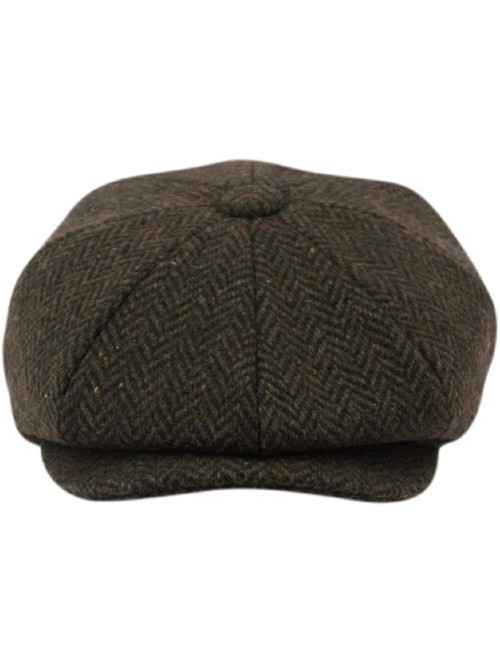 Newsboy Caps Men's Classic 8 Panel Wool Blend newsboy Snap Brim Collection Hat - 2746-olive - CV1862L2WDX $36.06