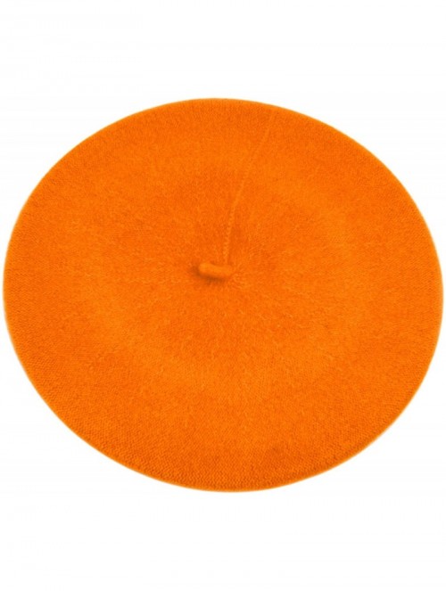 Berets Nollia Women's Solid Color Beret Hat - Orange - CG12J2VZT4L $12.67