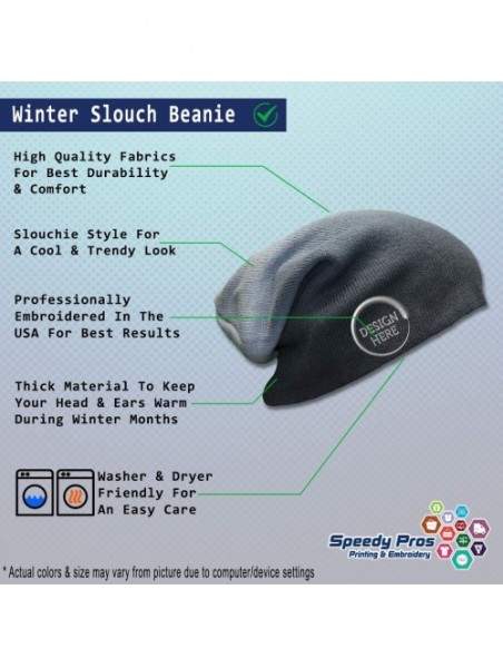 Skullies & Beanies Custom Slouchy Beanie Thanksgiving Turkey Face Embroidery Cotton - Navy - C918A58DWYR $21.72