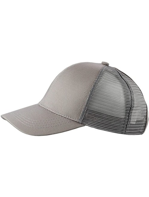 Baseball Caps Ponytail Cap Messy Trucker Adjustable Visor Baseball Cap Hat Unisex - Grey - CQ18DYLMAO0 $19.57