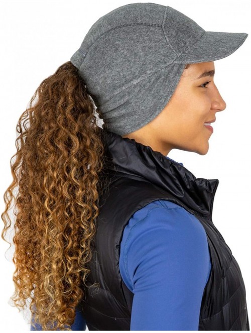 Baseball Caps Fleece Ponytail Hat with Drop Down Ear Warmer - The Trailblazer Adventure Hat for Women - Heather Grey - CD18GO...