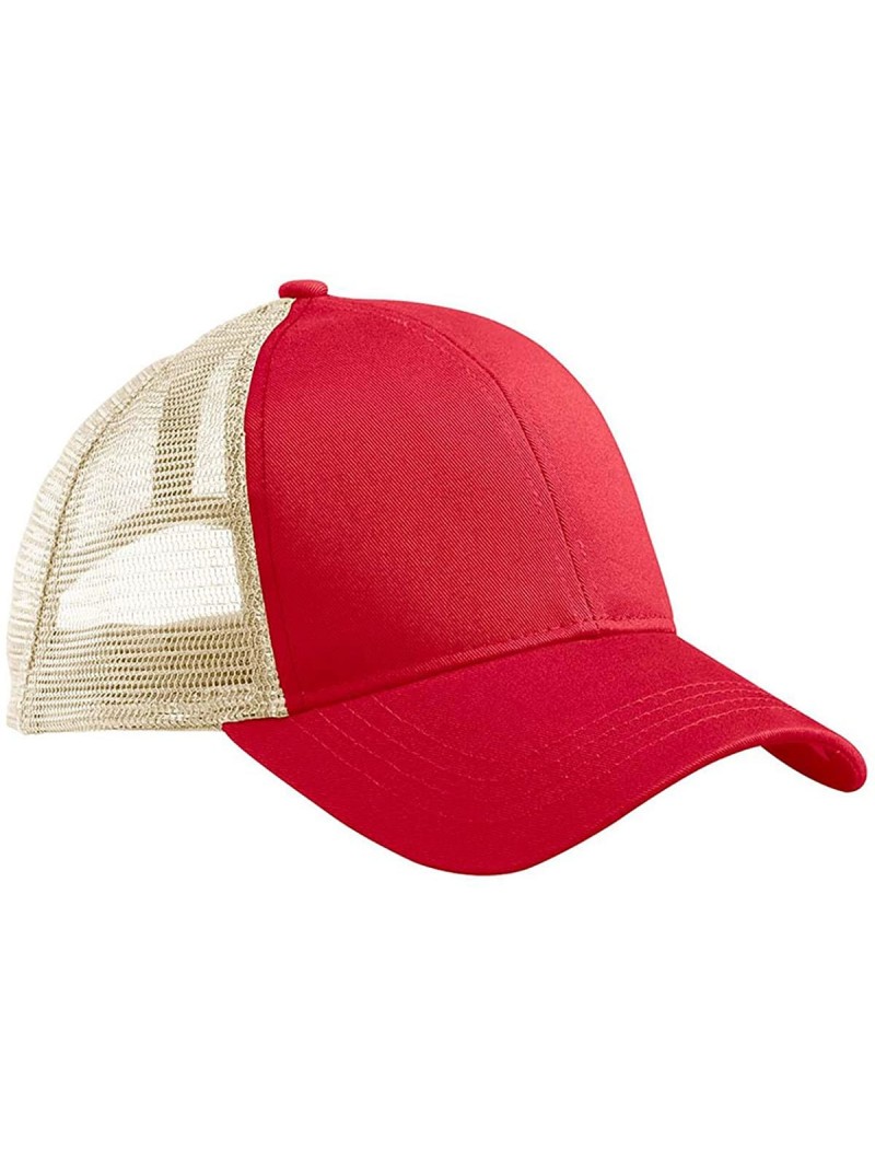 Baseball Caps Re2 Trucker Style Baseball Cap - Red/Oyster - C611CCX81D3 $15.26