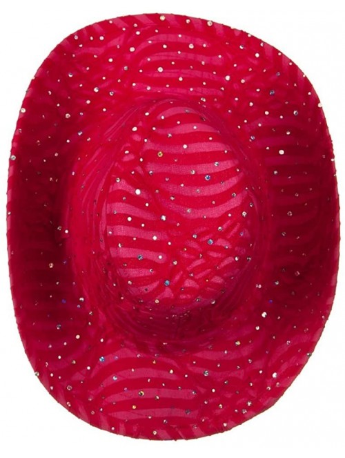 Cowboy Hats Glitter Cowboy Hat - Fuchsia - CG116S2XS4L $23.54