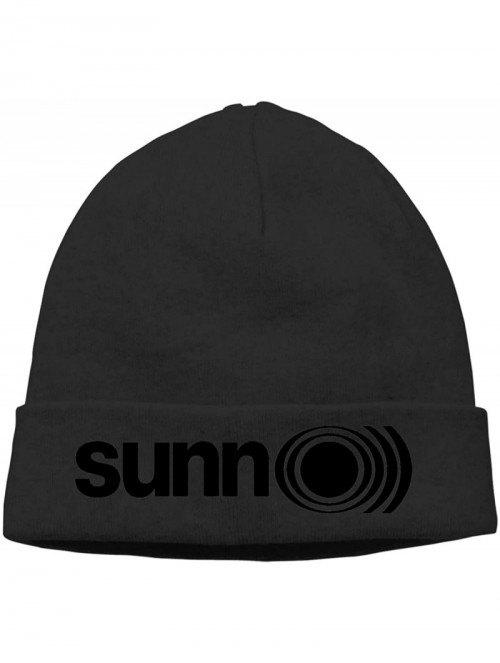 Skullies & Beanies Mens & Womens Sunn O))) Logo Skull Beanie Hats Winter Knitted Caps Soft Warm Ski Hat Gray - Black - CN18KS...