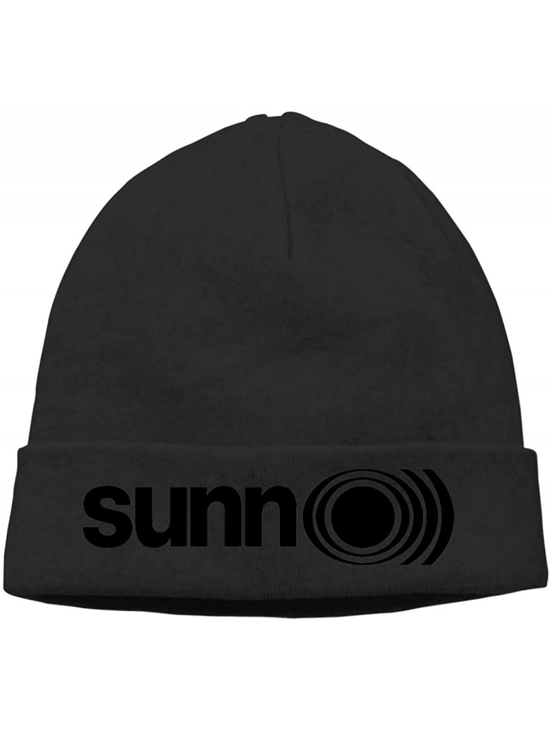 Skullies & Beanies Mens & Womens Sunn O))) Logo Skull Beanie Hats Winter Knitted Caps Soft Warm Ski Hat Gray - Black - CN18KS...