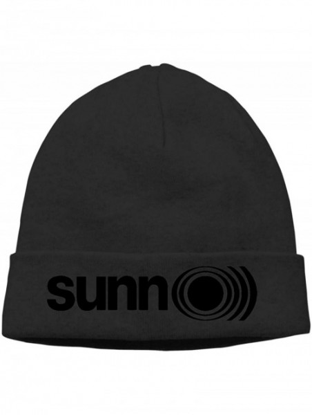 Skullies & Beanies Mens & Womens Sunn O))) Logo Skull Beanie Hats Winter Knitted Caps Soft Warm Ski Hat Gray - Black - CN18KS...