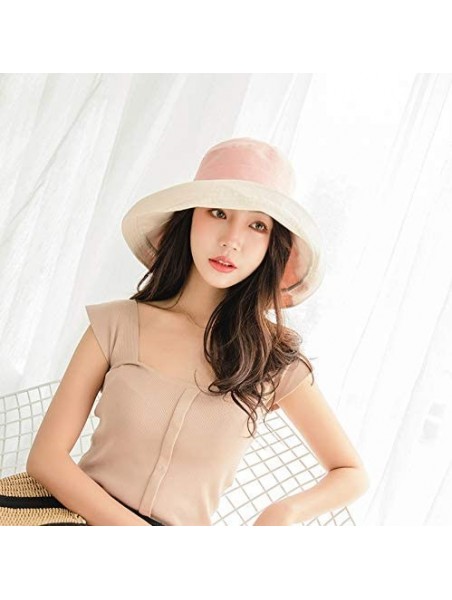 Sun Hats Women Reversible Bucket Hat UV Sun Protection Wide Brim Foldable Floppy Bucket Hat - 1pink - CJ18RXXZ0MD $21.18