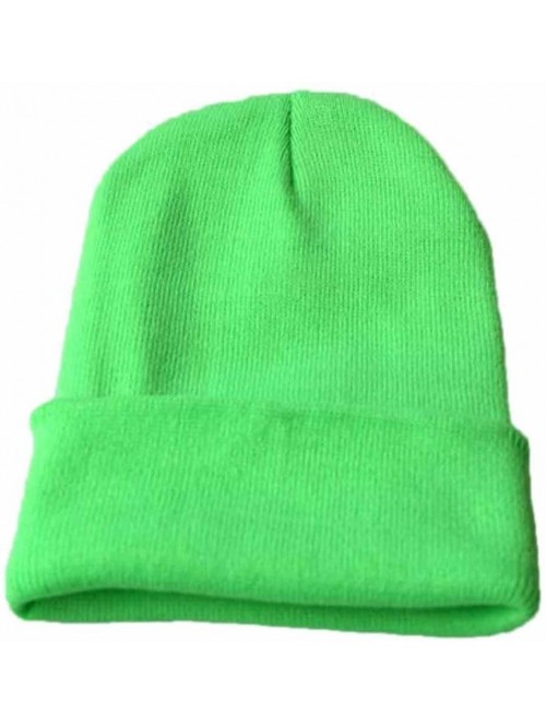 Newsboy Caps Unisex Solid Slouchy Knitting Beanie Warm Cap Ski Hat - Green - C218EM3E0DI $8.50