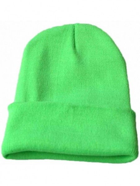 Newsboy Caps Unisex Solid Slouchy Knitting Beanie Warm Cap Ski Hat - Green - C218EM3E0DI $8.50