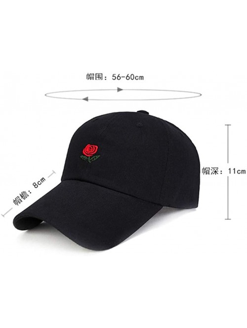 Baseball Caps Men Women Adjustable Plain Baseball Cap - Classic Unstructured Cotton Hat Low Profile Embroidery Cap - Red - CU...