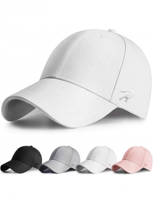 Baseball Caps Baseball Cap Men Women Baseball Hat Adjustable Cotton Caps for Men Running Cycling Hiking Golf Drive - White - ...