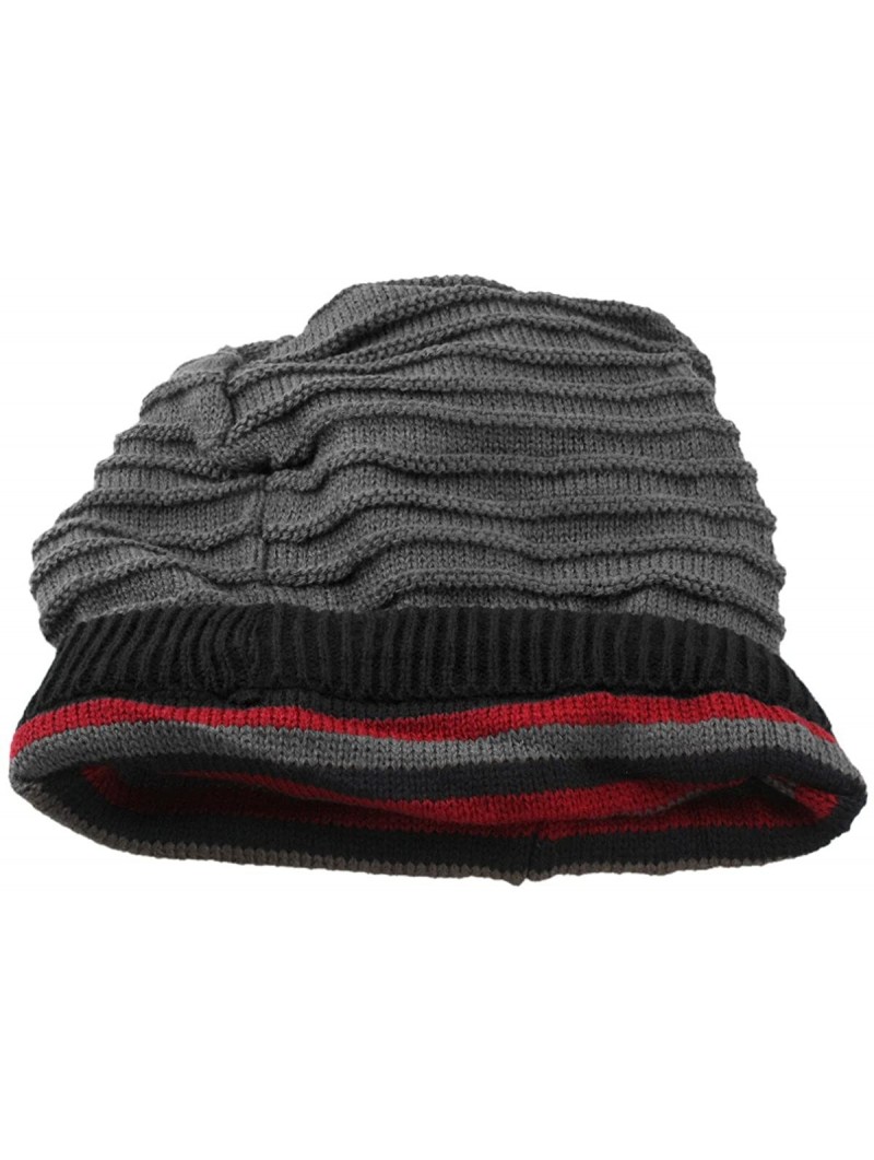 Skullies & Beanies SUNYIK Unisex Slouchy Beanie Hat-Winter Scarf ChunkyKnit Baggy Cap - Deep Grey - C5129TD2FQ7 $12.12