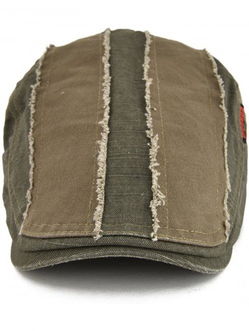 Newsboy Caps 100% Cotton Distressed Ivy Caps Newsboy Caps Cabbie Hat Gatsby Hat - Army Green - CH182I8T0X6 $13.44