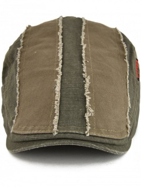 Newsboy Caps 100% Cotton Distressed Ivy Caps Newsboy Caps Cabbie Hat Gatsby Hat - Army Green - CH182I8T0X6 $13.44