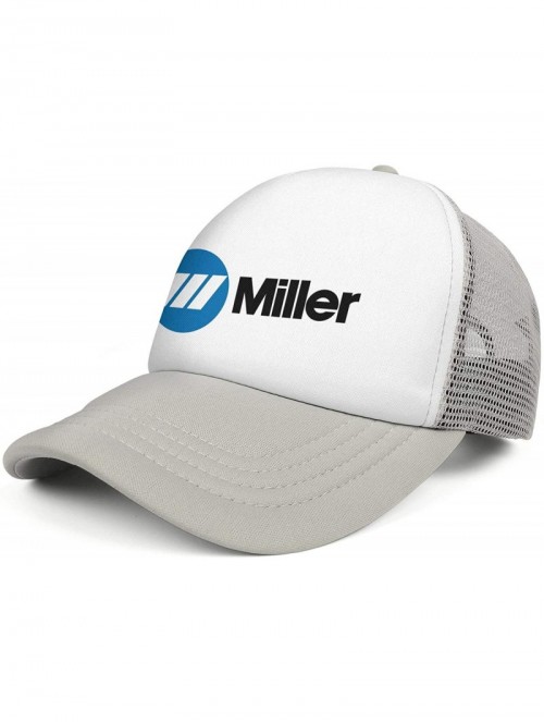 Baseball Caps Mens Miller-Electric- Baseball Caps Vintage Adjustable Trucker Hats Golf Caps - Grey-83 - CE18ZLHEHXS $17.86