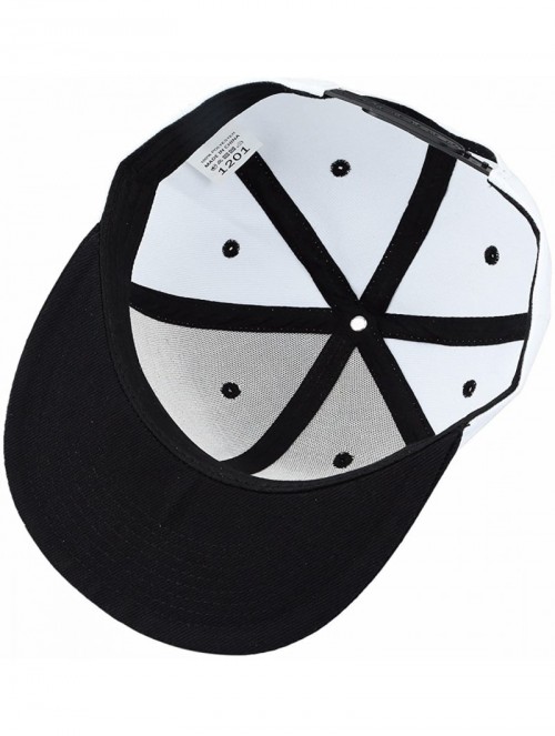 Baseball Caps Women Men Snapback Hats-Patchwork Solid Color Flat Bill Baseball Cap - 015-white+black - CD183GRLLEE $14.69