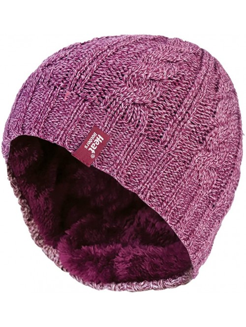 Skullies & Beanies Women's Thermal Fleece Cable Knit Winter Hat 3.4 Tog - One Size - Rose - CO1225SGEVP $23.31