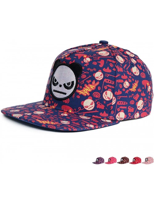 Baseball Caps Unisex Casual Flat Bill Brim Hat Hip Hop Visor Cap Embroidery Panda - Blue - CJ11YTH21P9 $16.24