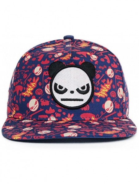 Baseball Caps Unisex Casual Flat Bill Brim Hat Hip Hop Visor Cap Embroidery Panda - Blue - CJ11YTH21P9 $16.24