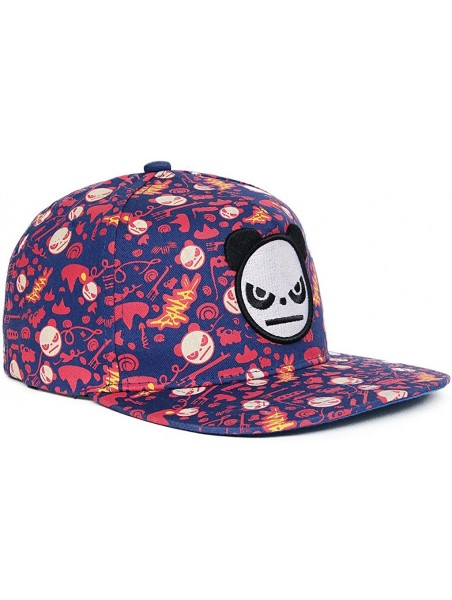 Baseball Caps Unisex Casual Flat Bill Brim Hat Hip Hop Visor Cap Embroidery Panda - Blue - CJ11YTH21P9 $16.24