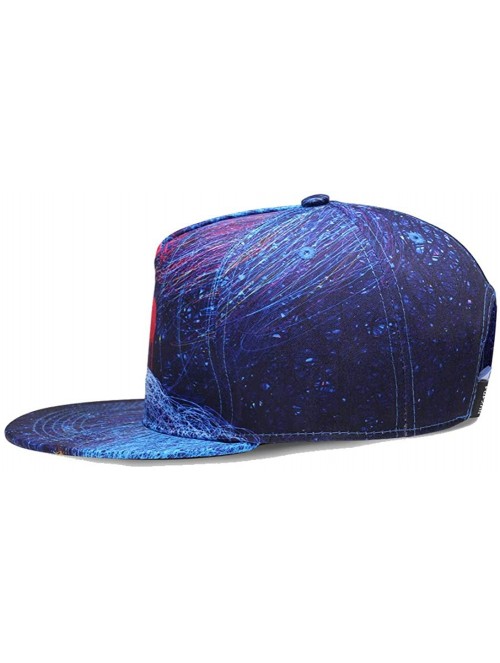 Baseball Caps Purple Galaxy Snapback Hat Unisex Trucker Hat Hip Hop Plaid Flat Bill Brim Adjustable Baseball Cap - Deer - CS1...