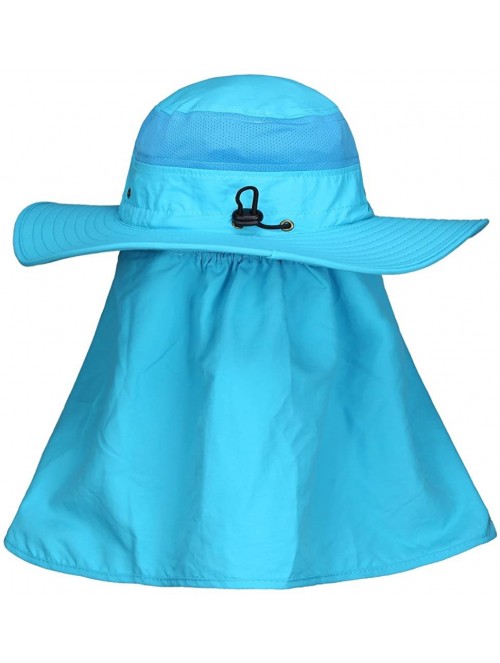 Sun Hats Summer Outdoor Sun Protection Fishing Cap Neck Face Flap Hat - Blue - CE1866EK0N6 $17.72