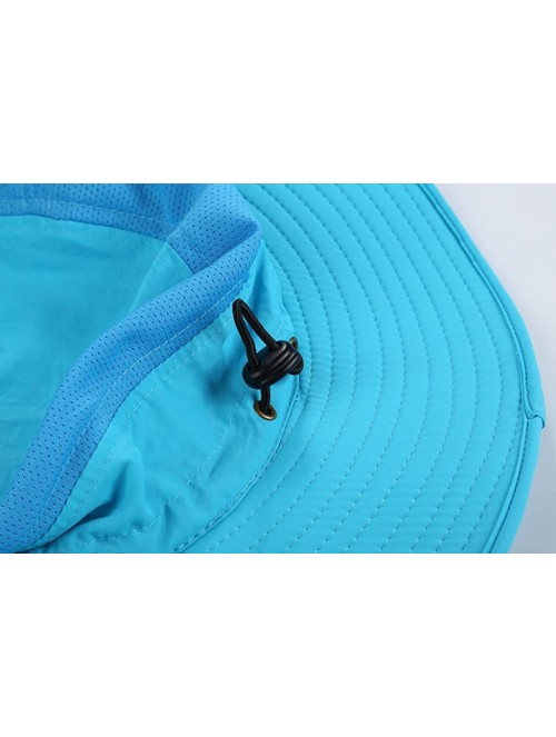 Sun Hats Summer Outdoor Sun Protection Fishing Cap Neck Face Flap Hat - Blue - CE1866EK0N6 $17.72