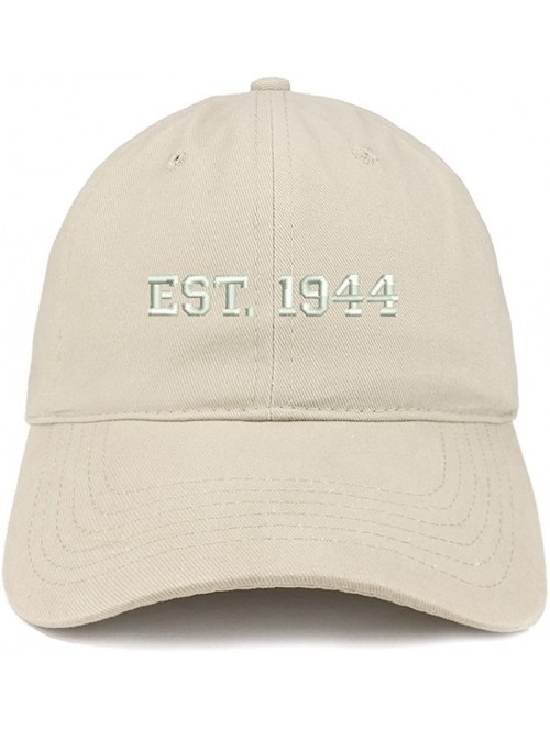 Baseball Caps EST 1944 Embroidered - 76th Birthday Gift Soft Cotton Baseball Cap - Stone - C6183KX3Q82 $25.14