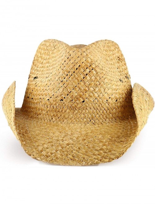 Cowboy Hats Men's Maverick Classic Straw Cowboy Hat - Cjd3000 - Brown - CK12NYOM75P $38.81