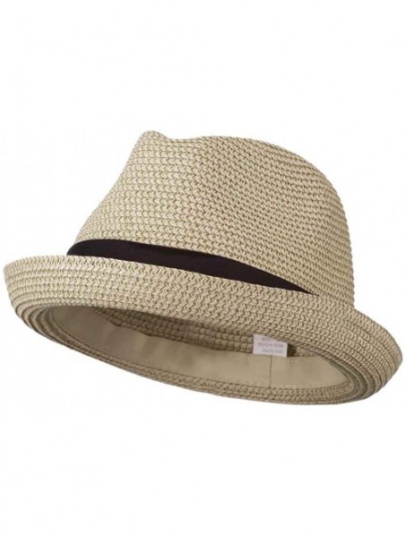 Fedoras Men's Fedora with Paper Straw Braid - Beige - CK11D3H5JU5 $38.83