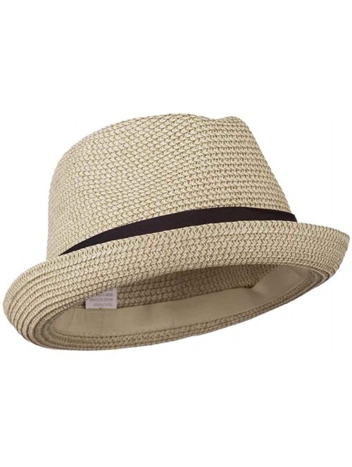 Fedoras Men's Fedora with Paper Straw Braid - Beige - CK11D3H5JU5 $38.83