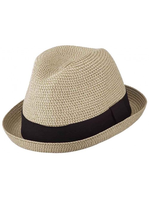 Fedoras Men's Fedora with Paper Straw Braid - Beige - CK11D3H5JU5 $38.83