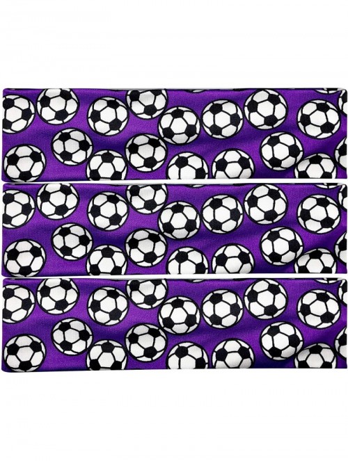 Headbands Soccer Stretch Headbands Spandex Sweatbands - Purple - C718M3L5MLC $15.72