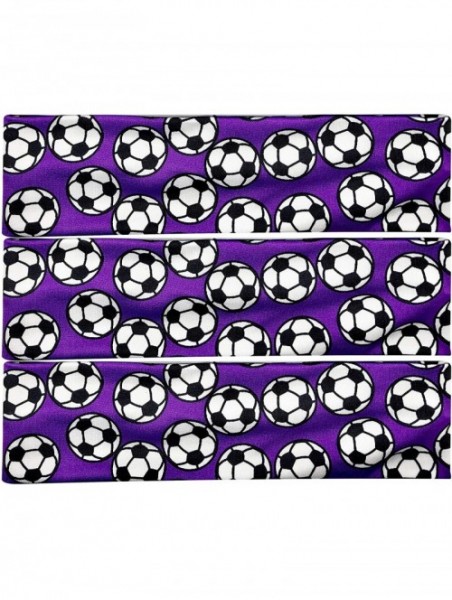 Headbands Soccer Stretch Headbands Spandex Sweatbands - Purple - C718M3L5MLC $15.72