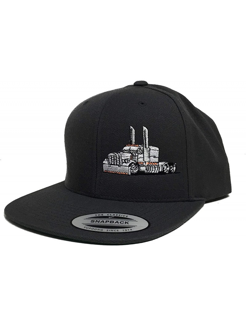 Baseball Caps Trucker Truck Hat Big Rig Cap Flat Bill Snapback - Black/Grey - CE18UINQNAG $30.57