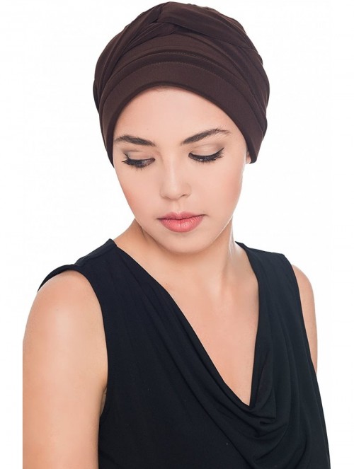 Sun Hats Versatile Headwear with Long Tails for Hairloss - Chemo Hats for Women - Brown - CN11FIS7GW1 $28.55