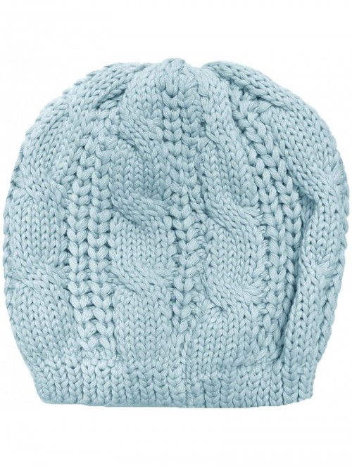 Skullies & Beanies Women Men Girls Boys Teens Cute Cat Ear Knit Cable Rib Hat Cap Beanie - Kitten Blue - CJ18785E3TD $13.35