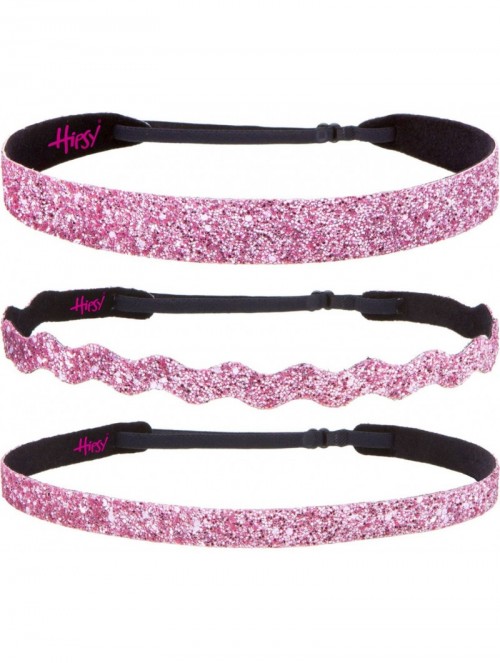 Headbands Women's Adjustable NO SLIP Bling Glitter Headband Mixed 3pk (Light Pink) - Light Pink 3pk - CJ11OI3WABX $14.99