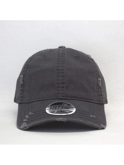 Baseball Caps Washed Cotton Distressed with Heavy Stitching Adjustable Baseball Cap - Charcoal Gray - C312ECEIR33 $17.30