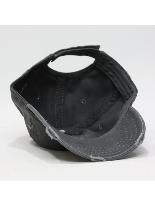 Baseball Caps Washed Cotton Distressed with Heavy Stitching Adjustable Baseball Cap - Charcoal Gray - C312ECEIR33 $17.30