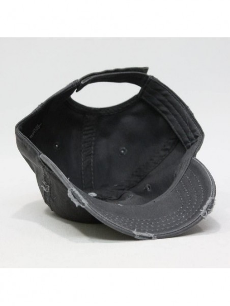 Baseball Caps Washed Cotton Distressed with Heavy Stitching Adjustable Baseball Cap - Charcoal Gray - C312ECEIR33 $17.30