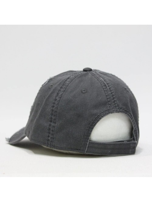 Baseball Caps Washed Cotton Distressed with Heavy Stitching Adjustable Baseball Cap - Charcoal Gray - C312ECEIR33 $17.30