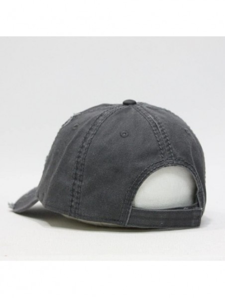 Baseball Caps Washed Cotton Distressed with Heavy Stitching Adjustable Baseball Cap - Charcoal Gray - C312ECEIR33 $17.30