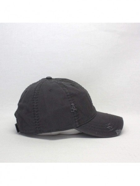 Baseball Caps Washed Cotton Distressed with Heavy Stitching Adjustable Baseball Cap - Charcoal Gray - C312ECEIR33 $17.30