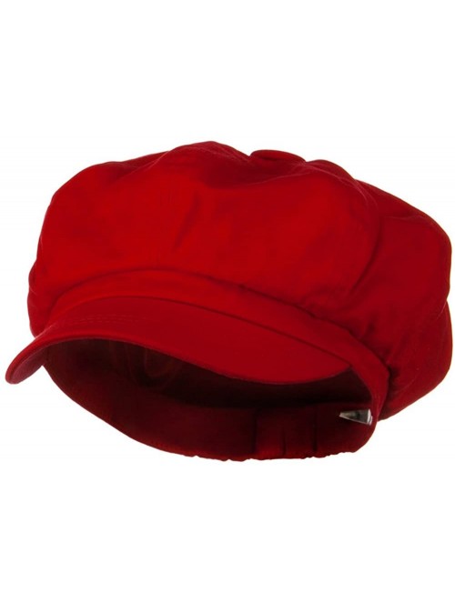 Newsboy Caps Big Size Cotton Newsboy Hat - Red - CX1172V56KB $31.78