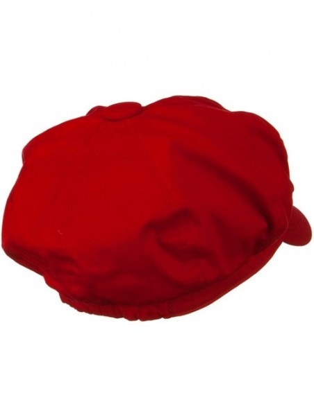 Newsboy Caps Big Size Cotton Newsboy Hat - Red - CX1172V56KB $31.78